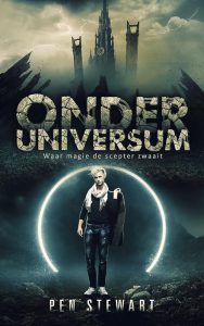 Cover of The universe underneath.You see the remmnants of Antwerp with a bright light circle in the midle with Julian in. - BookDragon